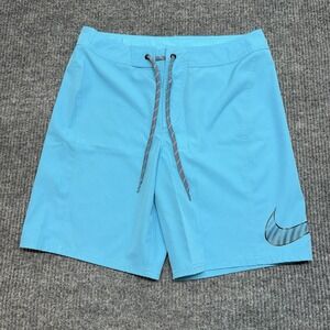 Nike Core Swoosh Men's Board Swim Shorts Blue Size 32 Swim Trunks Surf Beach